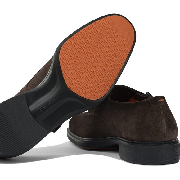 Santoni Suede Double Buckle Loafers UK 8.5 Men - Picture 5 of 5